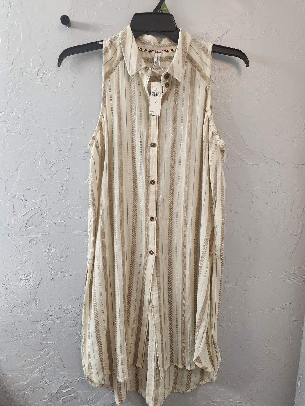 By Anthropologie Textured Sleeveless Tunic
